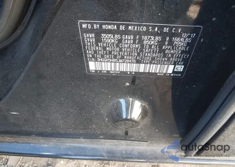 2018 Honda Fit Ex from USA, damaged, VIN 3HGGK5H85JM728476